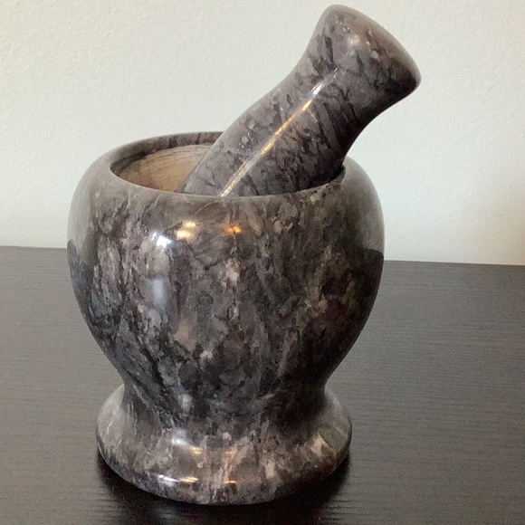 Other - NEW Black Marble Mortar and Pestle Set Kitchen Spice Herb Pill Stone Grinder